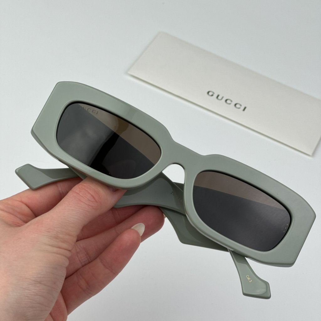 Gucci Gg1426s 004 Brand New Sunglasses Solid Sage Brown Unisex Rectangle